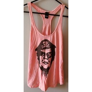 Cotton Coral Pirate Graphic Tank | S | Obey